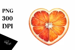 Heart-Shaped Orange Watercolor PNG Product Image 1
