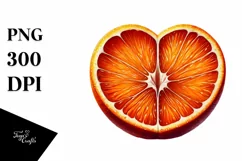 Heart-Shaped Orange Watercolor PNG Product Image 1