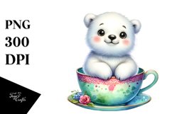 Colorful Baby Polar Bear in a Tea Cup with Splash Product Image 3
