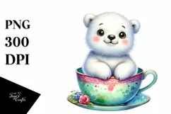 Colorful Baby Polar Bear in a Tea Cup with Splash Product Image 3