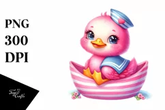 Sitting Sailor, Cute Baby Duck | Sublimation | Clipart Product Image 3