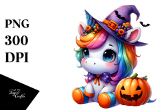 Cute Baby Unicorn Halloween Drawing Product Image 1