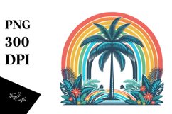 Retro Tropical Tree Rainbow, 20 oz Tumbler Product Image 1