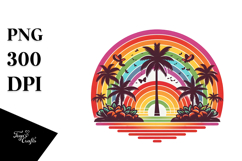 Retro Tropical Tree Rainbow, 20 oz Tumbler Product Image 1