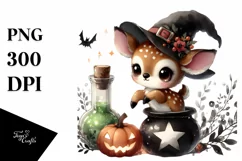 Cute Halloween Baby Deer, Transparent PNG Product Image 1
