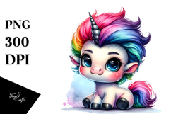 Playful Baby Unicorn PNG Product Image 1