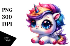 Cute Unicorn with Cool Haircut PNG Product Image 1