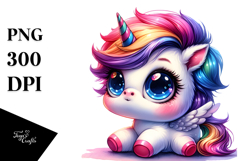 Playful Baby Unicorn PNG Product Image 1