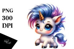 Expressive Baby Unicorn PNG Product Image 1