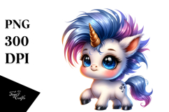 Funny Baby Unicorn PNG Product Image 1