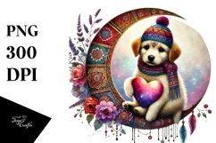 Puppy Boho Watercolor PNG Product Image 1