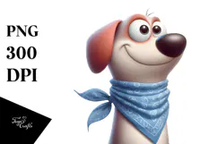 Silly Dog with Bandana PNG Product Image 1