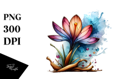 Abstract Crocus Watercolor Splash | Sublimation | Clipart Product Image 1