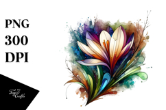 Abstract Crocus Watercolor Splash | Sublimation | Clipart Product Image 1