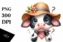 Cute Watercolor Cow | Sublimation | Clipart Product Image 3