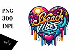 Vibrant Summer Beach Vibes Illustration PNG Product Image 1