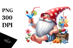 Whimsical Gnome Drinking Cocktail PNG Product Image 1