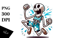 Jumping Cartoon Skeleton, High-Quality PNG Product Image 1