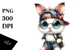 Cute Baby Rabbit in Beachwear PNG Product Image 1
