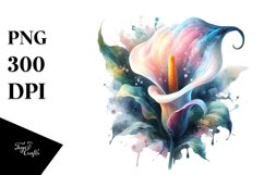 Calla Lily Watercolor Splash Clipart Product Image 1