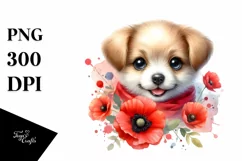 Cute Babydog with Poppy | Clipart Product Image 3