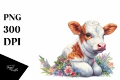 Baby Cow in Italian Piazza PNG Product Image 1