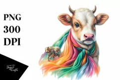Baby Cow in Italian Piazza PNG Product Image 3