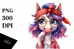 Expressive Unicorn with Bandana and es Clipart Product Image 3