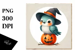 Cute Halloween Hummingbird PNG Product Image 1
