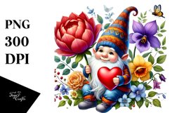Gnome Flower Sitting PNG Product Image 1