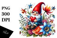 Gnome Flower Sitting PNG Product Image 1