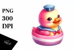 Sitting Sailor, Cute Baby Duck | Sublimation | Clipart Product Image 3