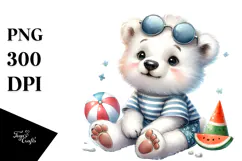Cute Baby Polar Bear PNG Product Image 1