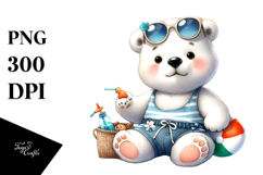 Cute Baby Polar Bear Beachwear PNG Product Image 1