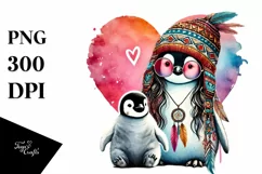 Baby Penguin with Heart PNG Product Image 1