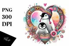 Baby Penguin with Heart PNG Product Image 1