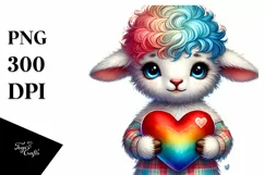 Baby Lamb with Heart PNG Product Image 1