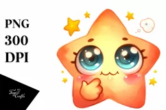 Funny Baby Face Star, Transparent PNG Product Image 3