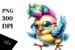 funny Baby Chicken Jumping PNG Product Image 1