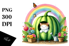 Fruit Rainbow Cat House Illustration Product Image 1