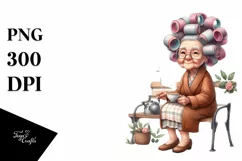 Character Tea Cup Hair Curlers Watercolor Product Image 1