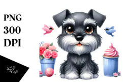 Happy Baby Miniature Schnauzer PNG Product Image 1