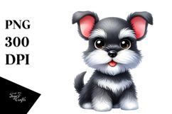 Watercolor Miniature Schnauzer PNG Product Image 1