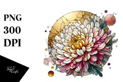 Stained Chrysanthemum with Golden Insertions | Sublimation Product Image 3
