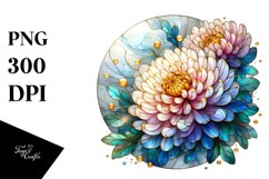 Stained Chrysanthemum with Golden Insertions | Sublimation Product Image 1
