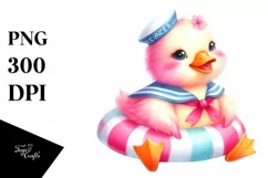 Sitting Sailor, Cute Baby Duck | Sublimation | Clipart Product Image 1