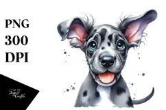 Watercolor Baby Great Dane PNG Product Image 1