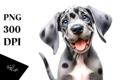 Watercolor Baby Great Dane PNG Product Image 1