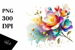 Watercolor Luxury Flower Love Splash Clipart Product Image 3