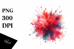 Colorful Redish Watercolor Splash Clipart Product Image 1